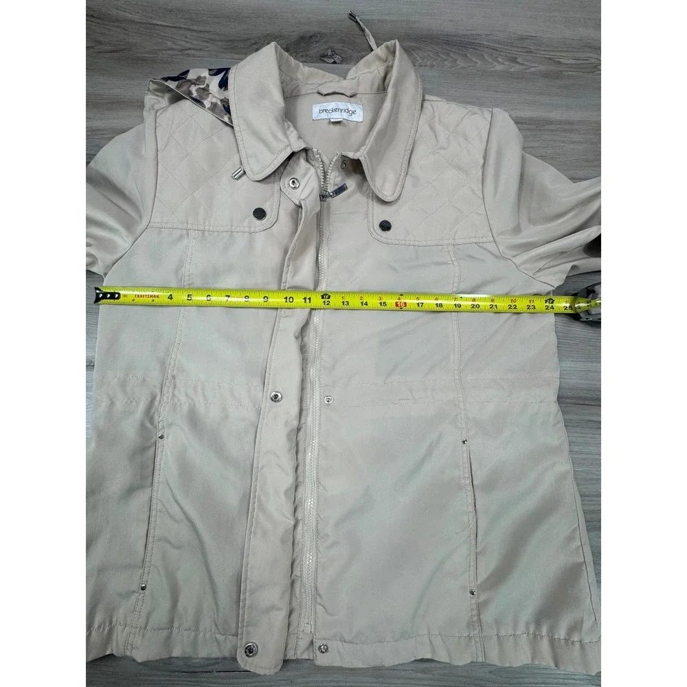Breckenridge Women's Beige Floral Lined Hooded Jacket Size‎ XL